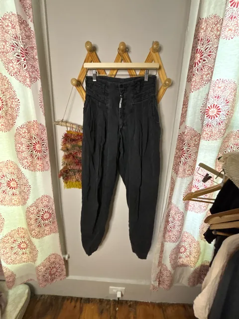Z. Cavaricci Pleated Pants Size 30 Black High Waist Tapered Vintage pants