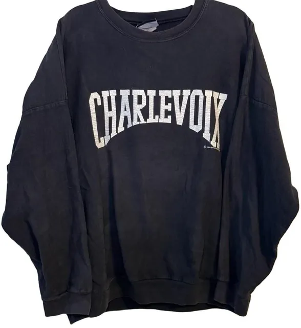 Cottontops Charlevoix 1992 Vintage Sweatshirt XL Grey Made In USA