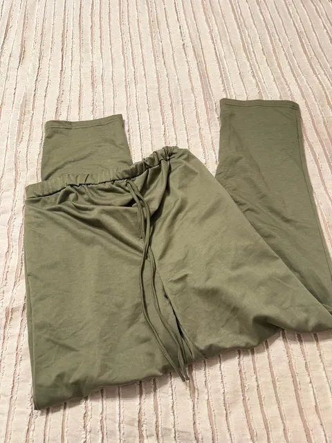 SHEIN Maternity 2-Piece Lounge Set Size S Sage Green Cardigan Pants