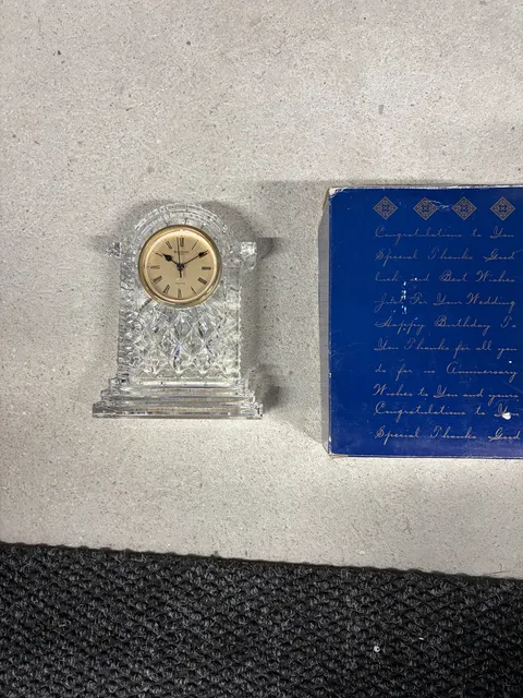 Waterford Crystal Mantel Clock with Original Box