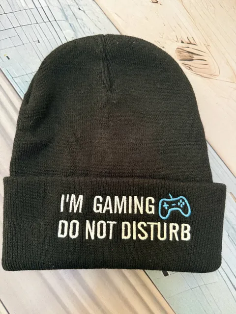 Unbranded I'm Gaming Do Not Disturb Black Beanie