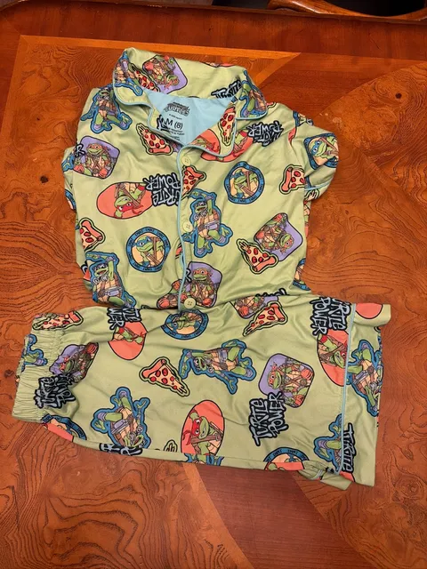 Nickelodeon TMNT Pajama Set Size M (8) Green Teenage Mutant Ninja Turtles