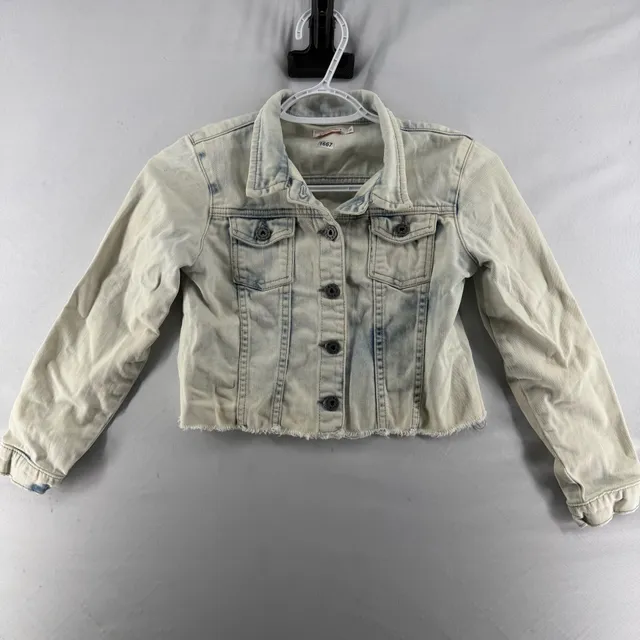1667 Le Lis Petit Youth Denim Jacket Size 08 Light Wash Cropped