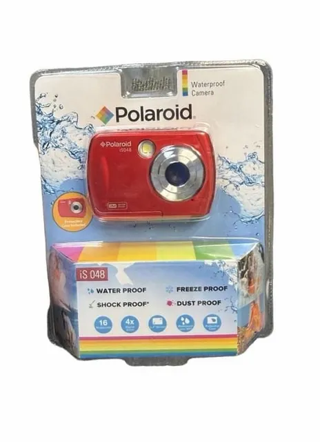 Polaroid IS048 16MP Waterproof Camera Red NEW