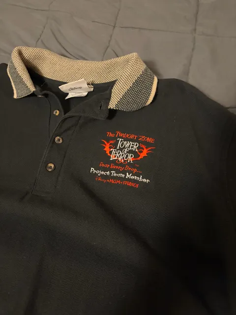 Disney Tower of Terror Polo Size XL Black Project Team Member