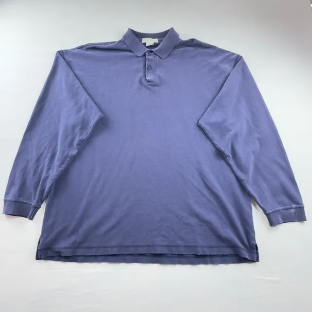 Banana Republic Long Sleeve Polo Size L Blue Cotton Shirt