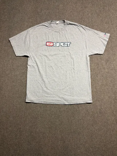 Split T-Shirt Size XL Gray Logo Skateboarding
