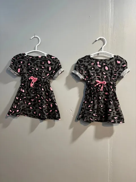 Twin Cheetah Dresses 12m