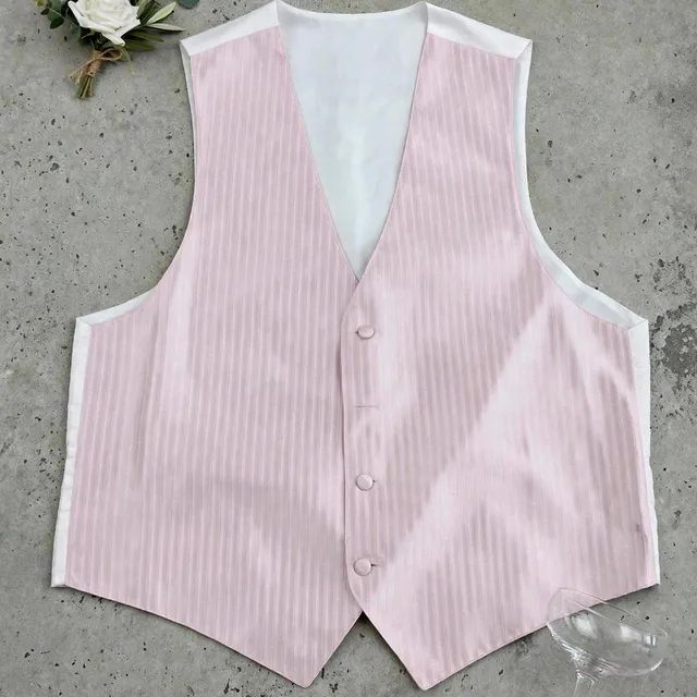 Jean-Yves Paris Pour L'Homme Pink Striped Tuxedo Vest Size L
