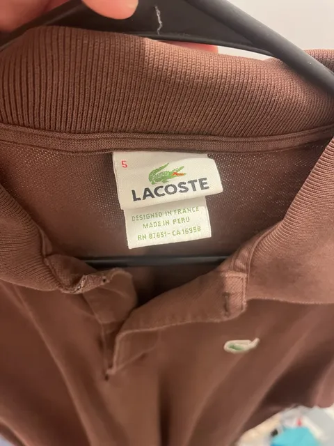 Lacoste Polo Shirt Size 5 Brown Short Sleeve Cotton
