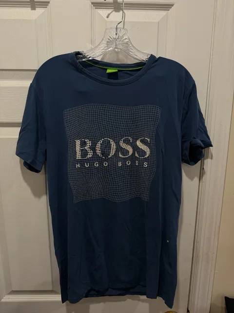 Hugo Boss Graphic T-Shirt Size M Blue Short Sleeve