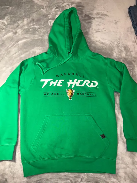 Men’s Blue 84 Marshall The Herd Pullover Hoodie Green size small