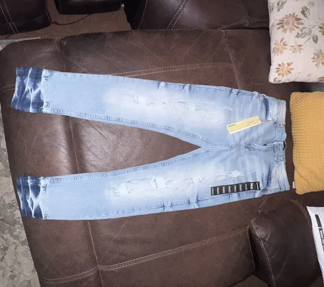 Reason Brand Skinny Jeans Size 34x32 Light Wash Distressed