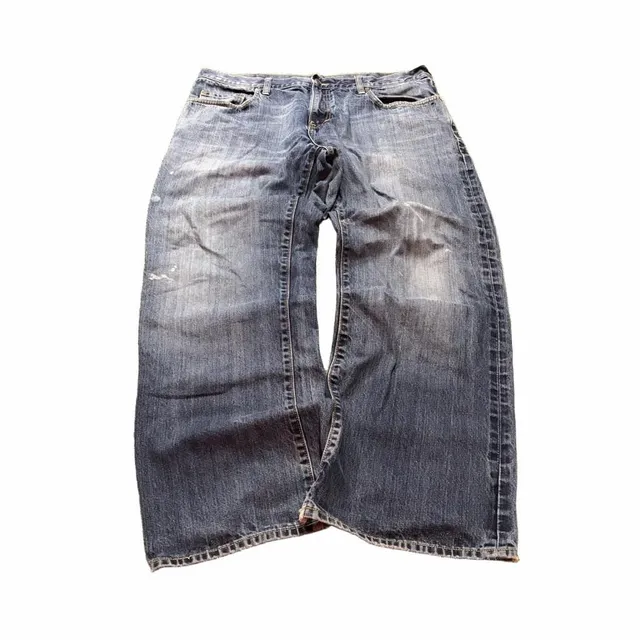 Old Navy Loose Jeans Size 38x32 Blue Denim Distressed