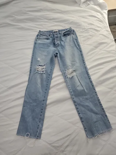 O'Neill Jeans Size 28 Light Wash Distressed Raw Hem Straight