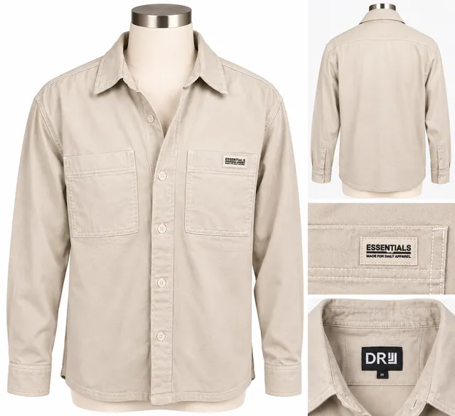 NWT DR Essentials Men’s M Tan Overshirt Workwear Utility Shirt Jacket Shacket