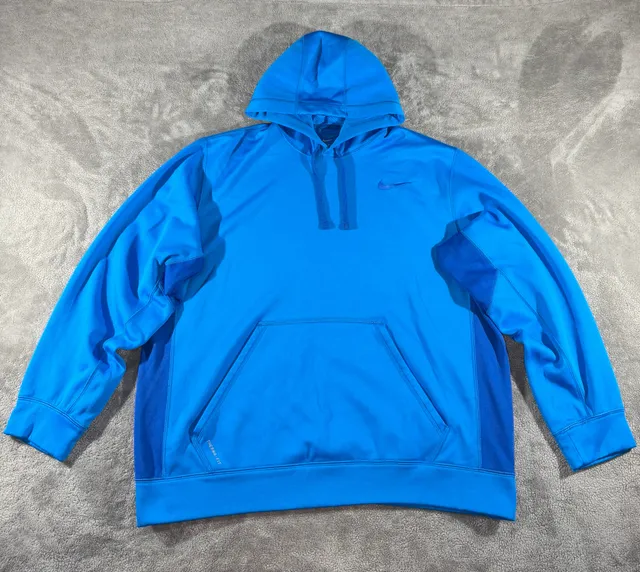 Nike Therma-Fit Hoodie Size XL Blue Fleece Pullover