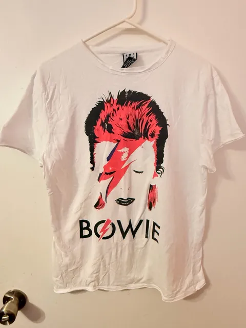 Amplified David Bowie T-Shirt Size M White Graphic Print