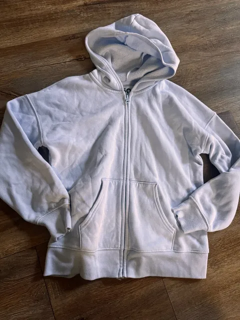 SO Full Zip Hoodie Size M (8) Light Blue Fleece Sweatshirt