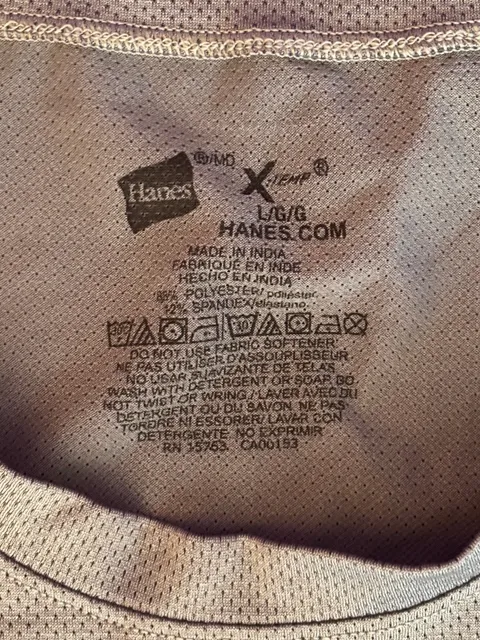 Hanes X-Temp Performance T-Shirt Size L Gray Athletic