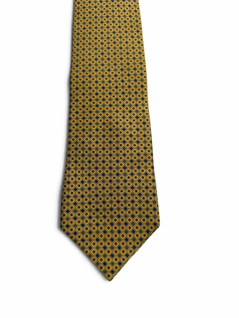 Viale Morin Silk Tie Yellow Diamond Geometric Pattern