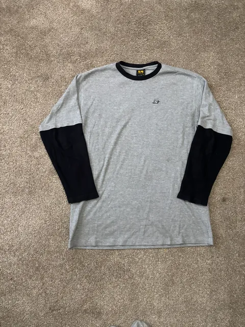 Early 2000s Paul Frank Long Sleeve Thermal Shirt Size XL Gray Black Waffle Knit