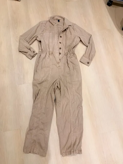 Universal Thread Utility Jumpsuit Size Small Tan Long Sleeve