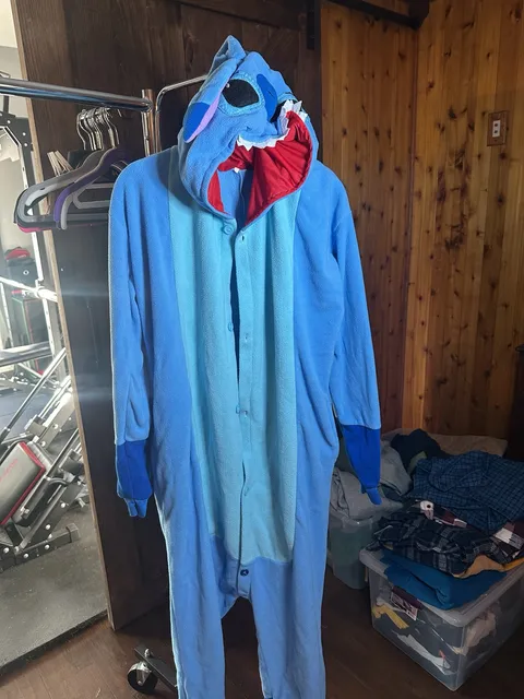 Disney Stitch Character Onesie Pajamas with Matching Paw Gloves