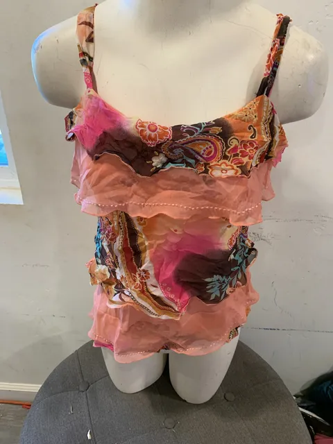 Y2K Ella Singh Silk Patchwork Corset Top Multicolour Size L International,