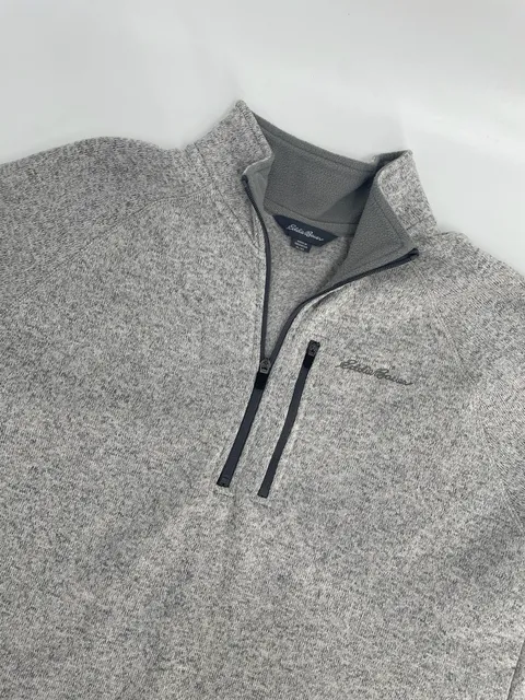 Eddie Bauer Fleece 1/2 Zip Pullover Size XL Grey