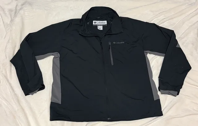 Columbia Full Zip Jacket Black Gray Size L