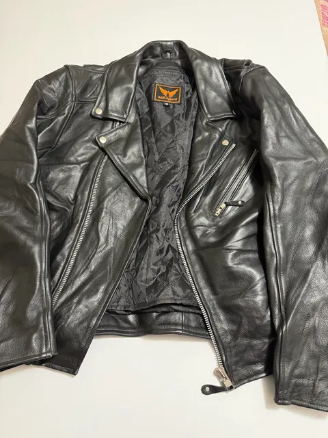A&H Apparel Motorcycle Jacket Size M Black Leather Biker
