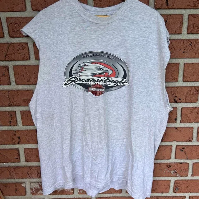 Harley-Davidson Screamin Eagle Sleeveless T-Shirt Gray Vintage 2001