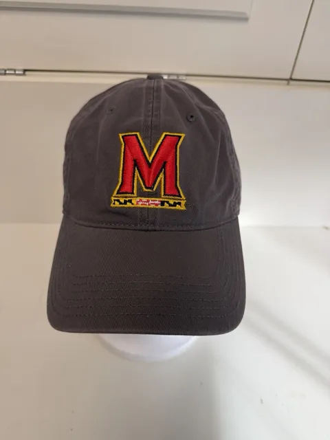 Maryland Terrapins Embroidery Hat Mens Gray Cotton Adjustable Baseball Cap