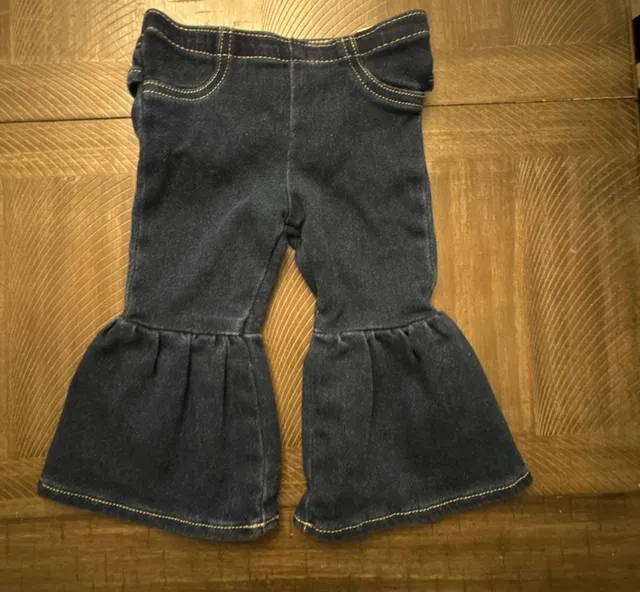 Wrangler Ruffle Leg Flare Jean Size 6-9 Dark Wash Denim