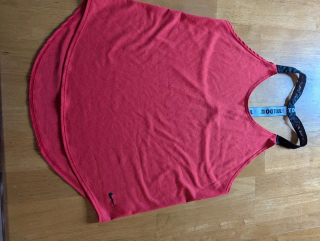 Nike Dri-FIT Tank Top Size M Red Just Do It Racerback Athletic Shirt