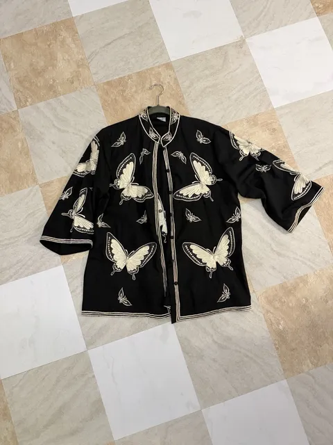 Joycelyn's Vintage Butterfly Embroidered Mandarin Jacket Size 18