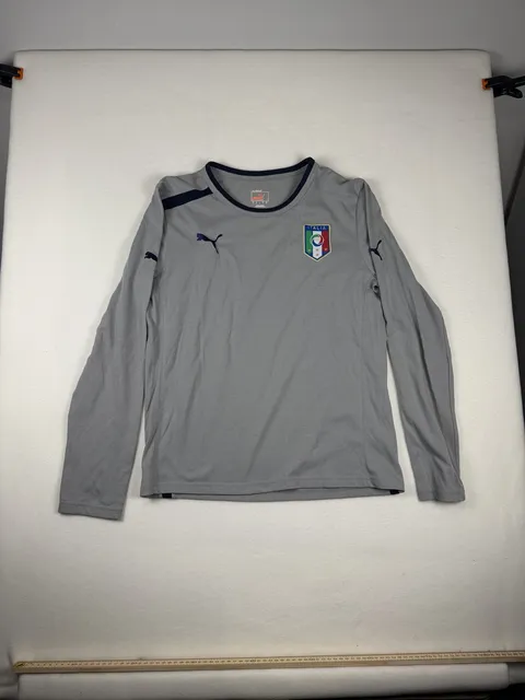 Puma FIGC Italia Long Sleeve Training Shirt Size S Gray