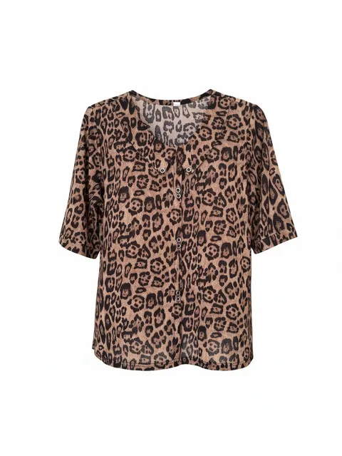 W&J Y2K style Leopard Print Blouse • Size S/M