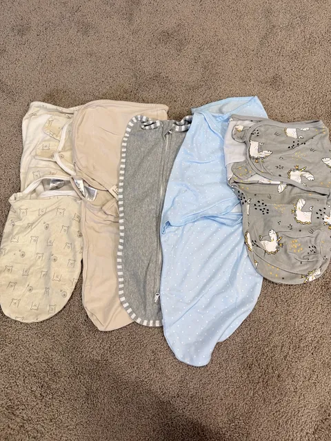 Lot of 5 SwaddleMe Infant Swaddle Blankets Assorted Colors