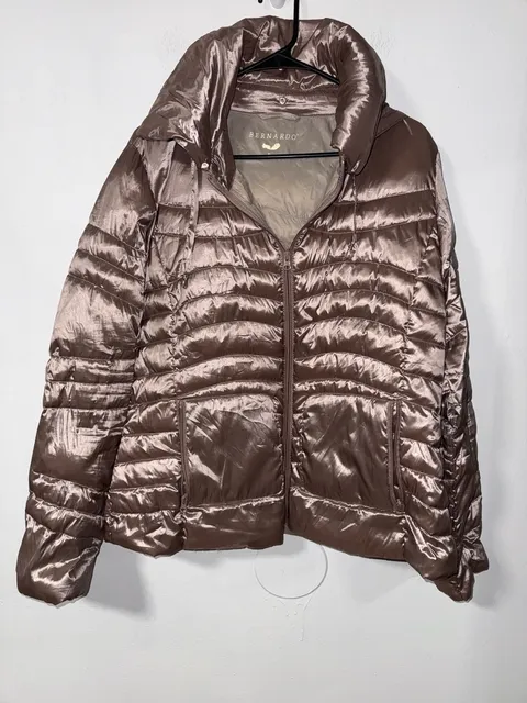 Bernardo Puffer Jacket Size XL Brown Quilted