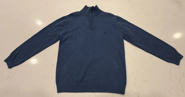 Rodd & Gunn 1/4 Zip Sweater Size XL Blue Knit Pullover Mock Neck