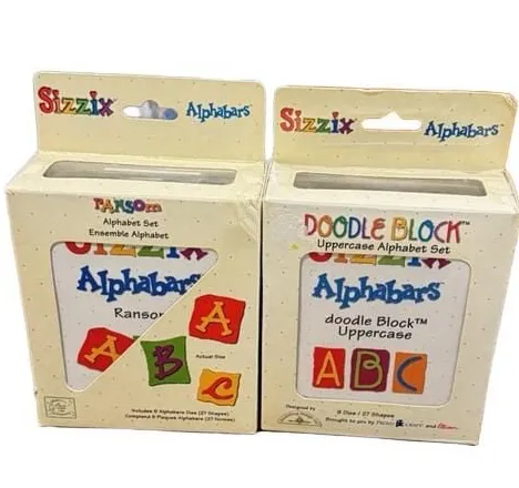 Sizzix Alphabars Ransom And Doodle Block Alphabet Sets Lot of 2