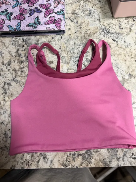 Girls Athletic Works Sports Bra Size S (6-7) Pink Double Strap