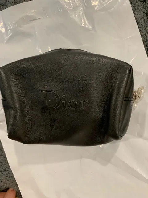 Christian Dior Black Faux Leather Cosmetics Pouch