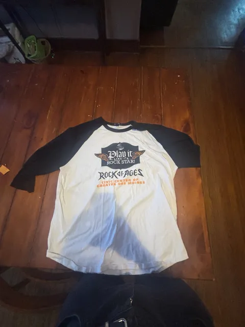 Sport-Tek Rock of Ages Baseball T-Shirt Black White Graphic