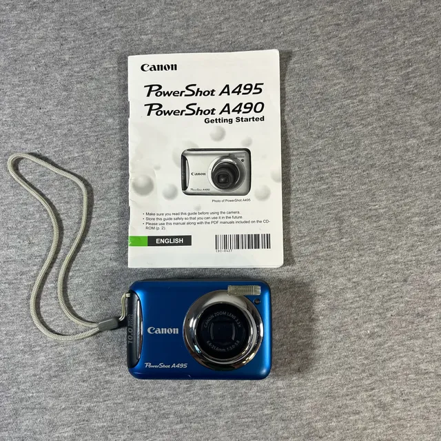Canon PowerShot A495 Digital Camera Blue 10.0MP with Manual
