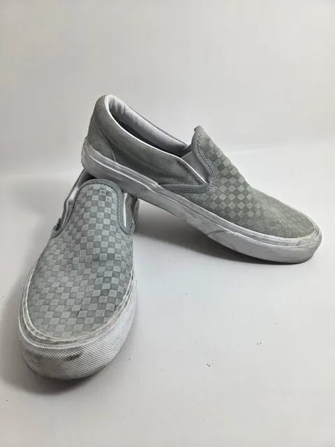 Vans Checkerboard Slip-On Gray Suede Shoes