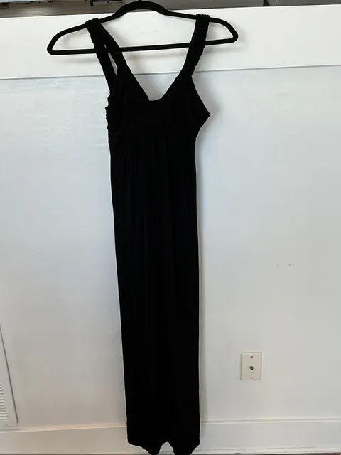 Braided-Strap Black Maxi Dress