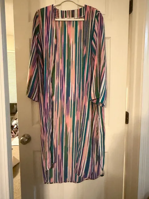Caramela Striped Long Kimono Cardigan